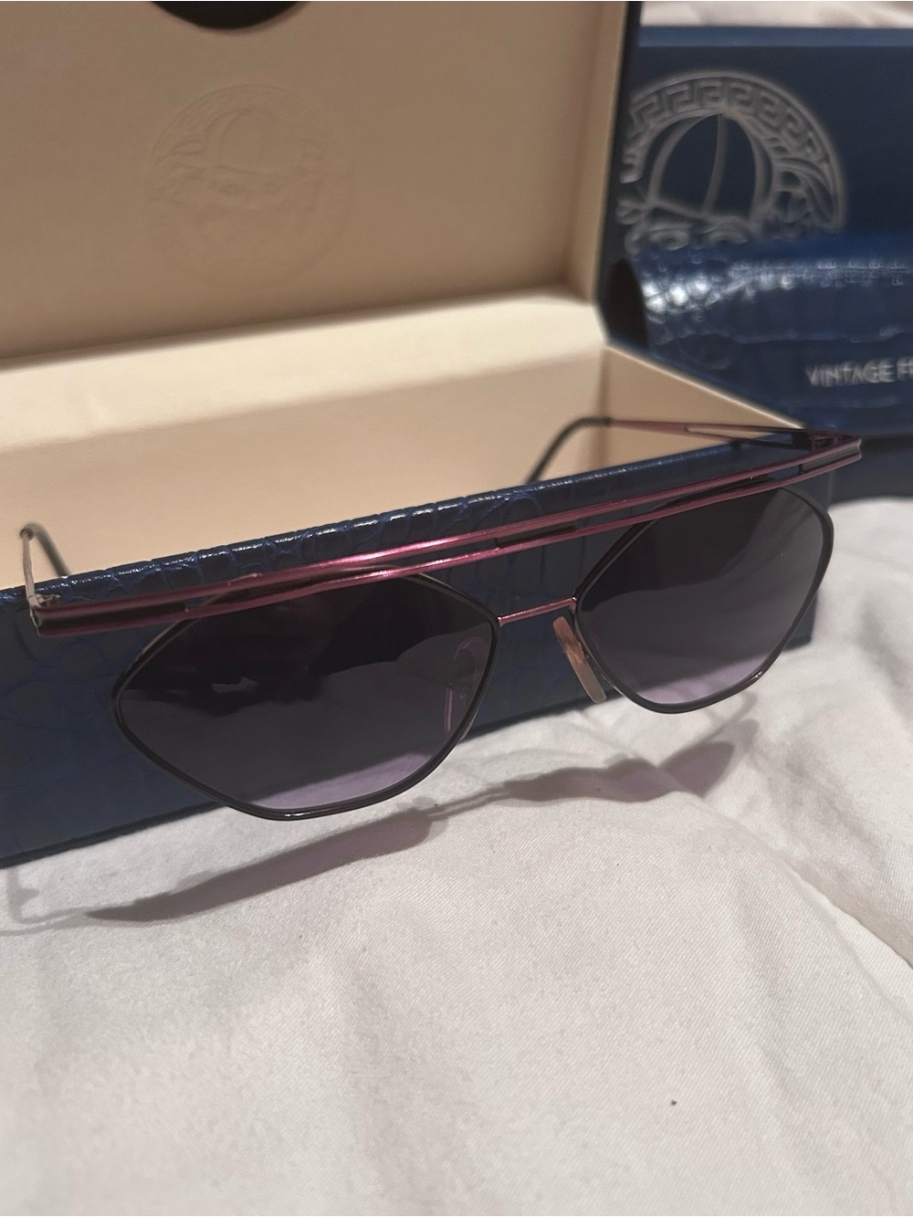 ULTRA 80s 90s Vintage Caviar Collection Men's Purple Gradient Aviator Sunglasses